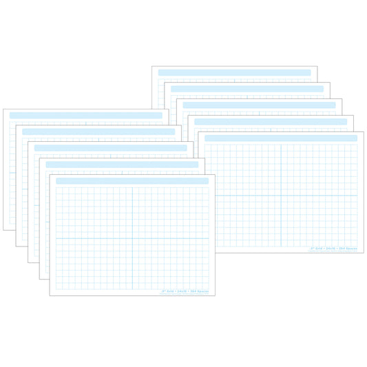 Smart Poly® PosterMat Pals™ Space Savers, 13" x 9-1/2", 1/2" grid Blocks 468 Blocks, Pack of 10