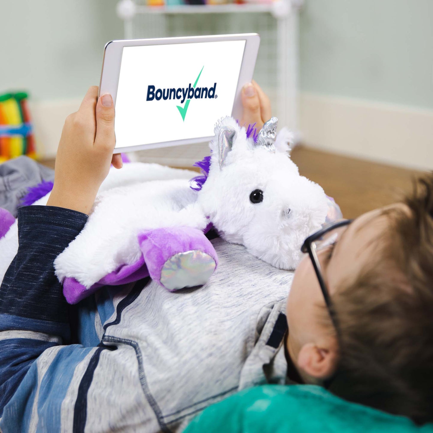 Washable Sensory Plush Lap Pad, Unicorn