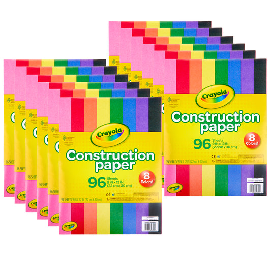 Construction Paper, 96 Sheets Per Pack, 12 Packs