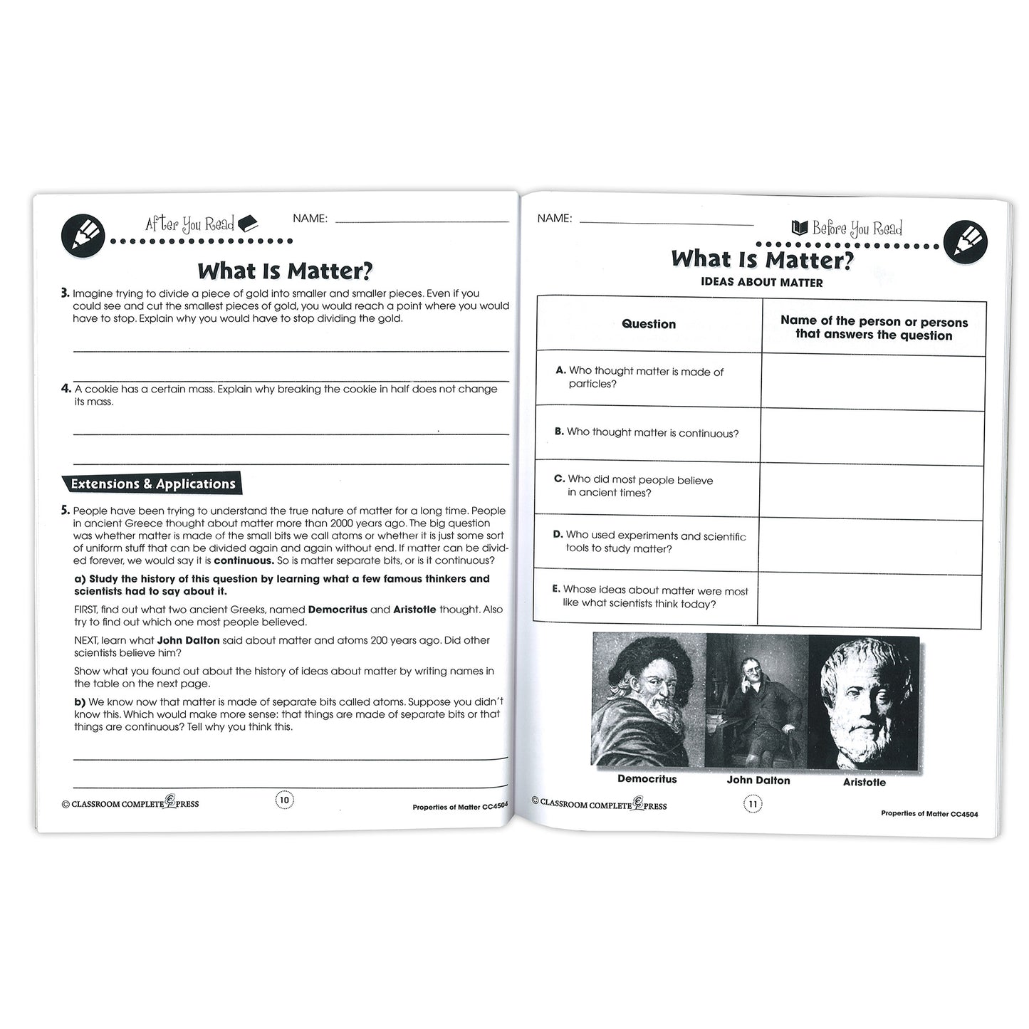 Properties of Matter Resource Book, Grades 5-8