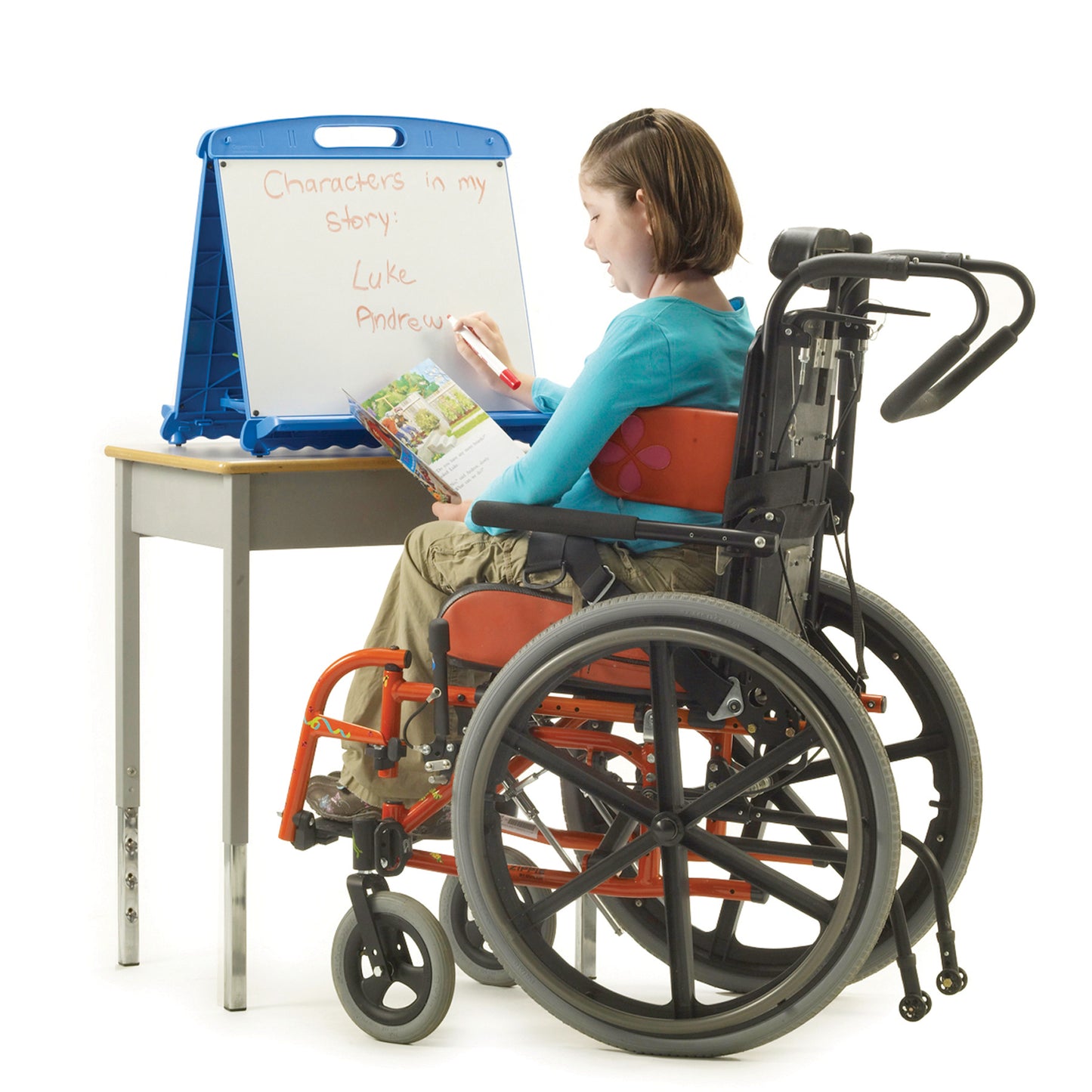 Tabletop Easel with Dry Erase Boards, Pocket Chart, and Storage Tubs