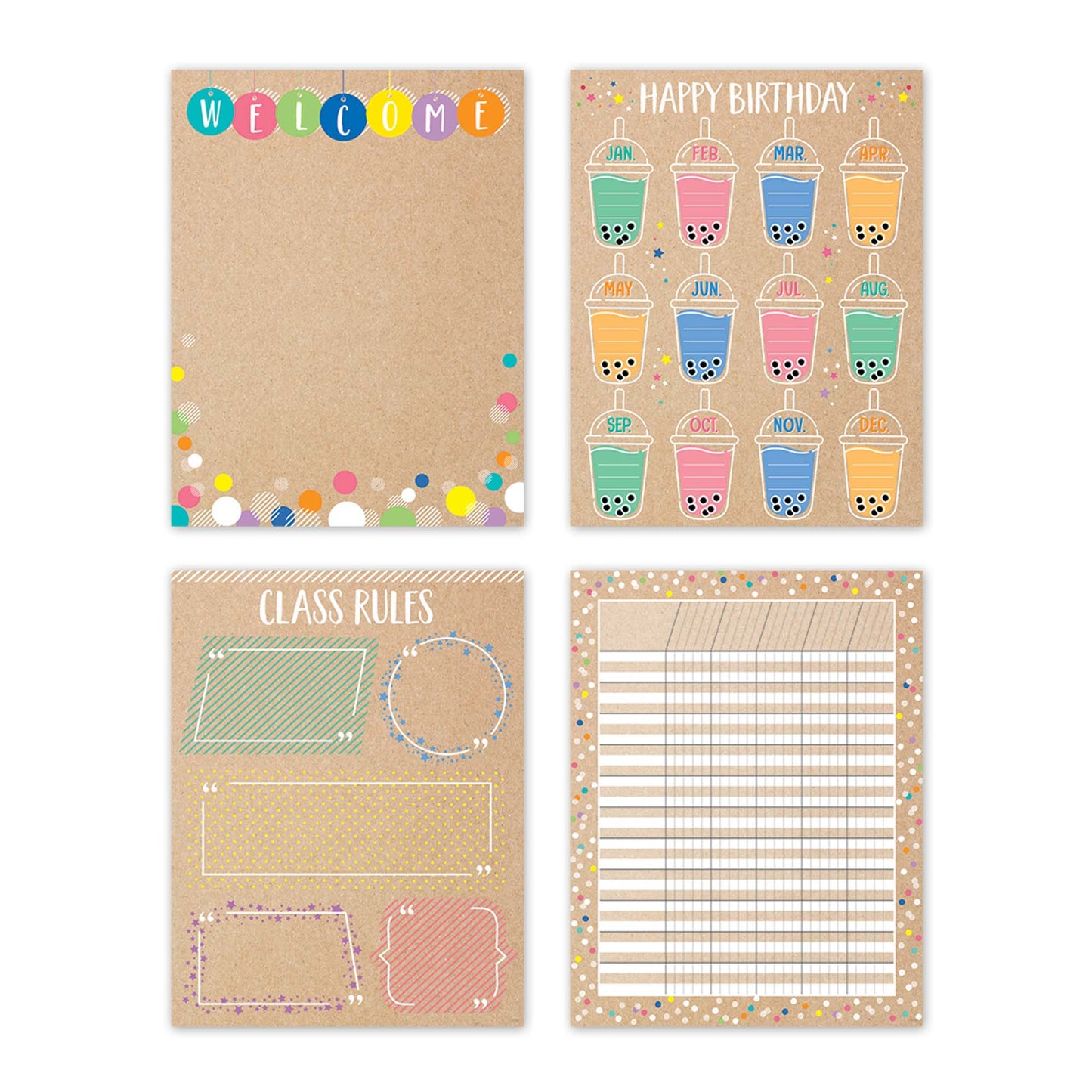 Krafty Pop Classroom Essentials 4-Chart Pack Chart