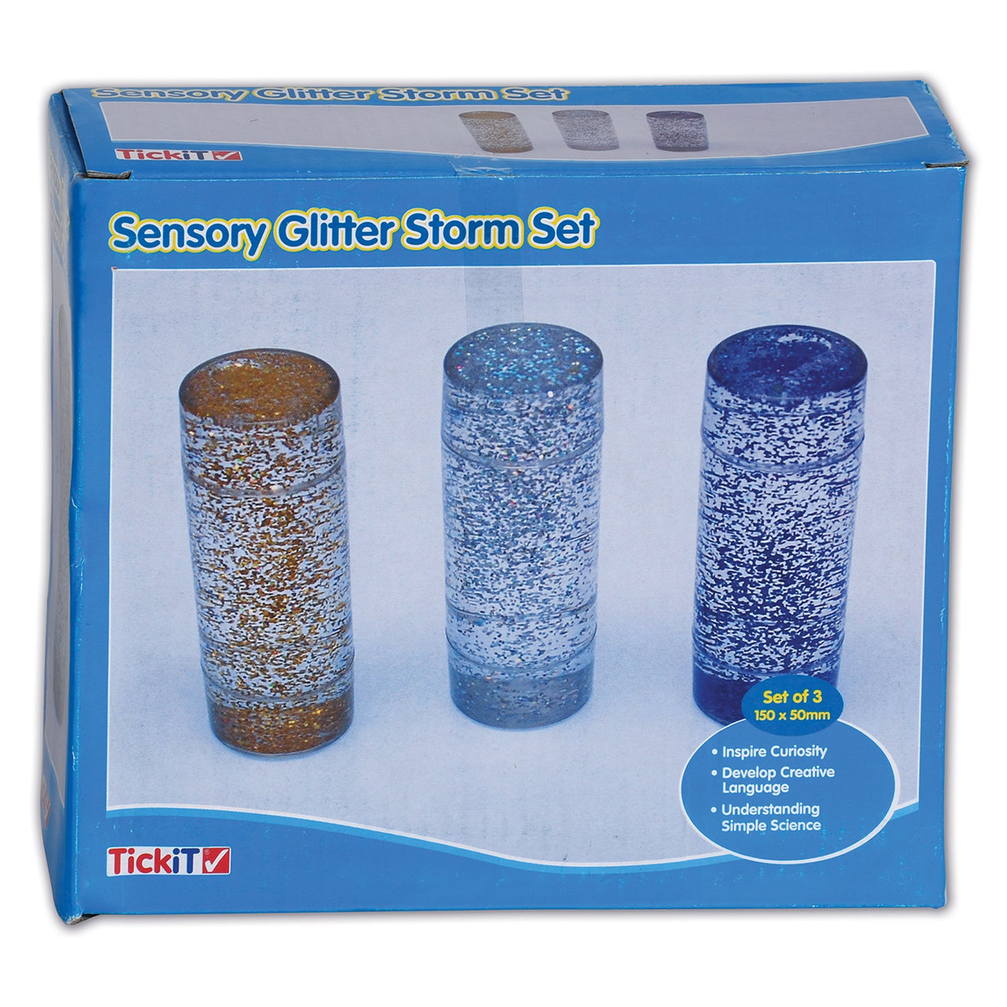 Sensory Glitter Storm - Set of 3 - Blue, Silver, Gold