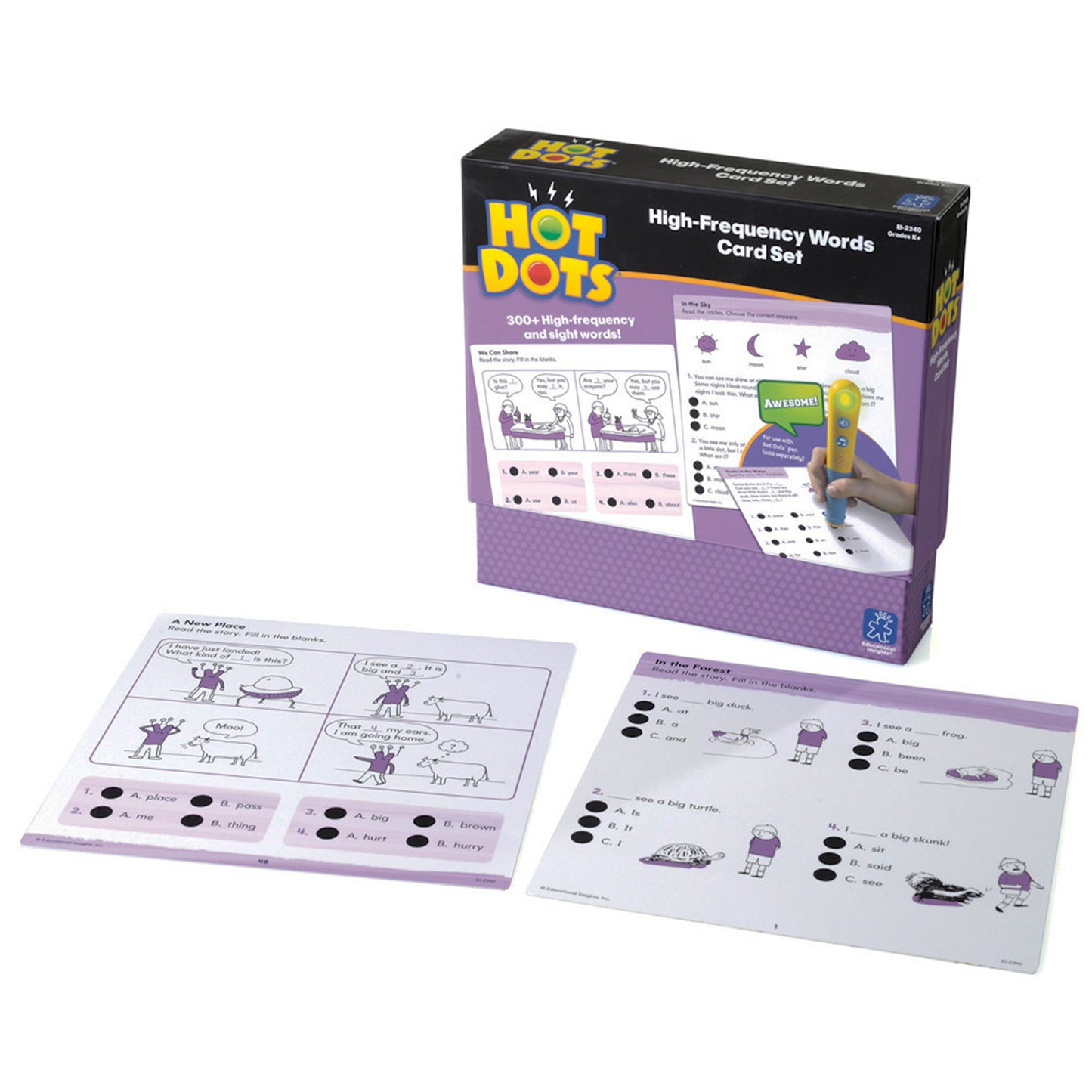 Hot Dots® High-Frequency Words Card Sets, Grades K+, 40 Cards