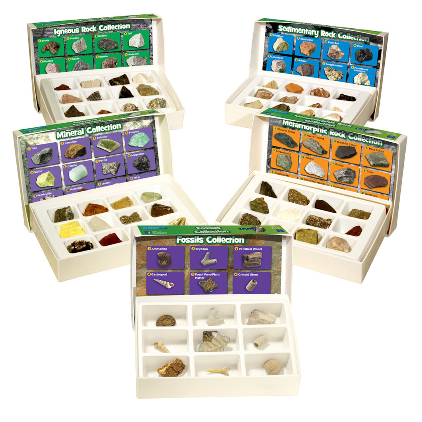 GeoSafari® Complete Rock, Mineral, & Fossil Collections, Set of 57