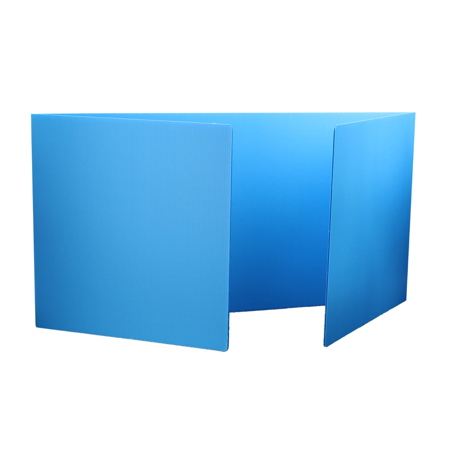 Premium Corrugated Plastic Study Carrels, Blue, 12" x 46.5", Pack of 24