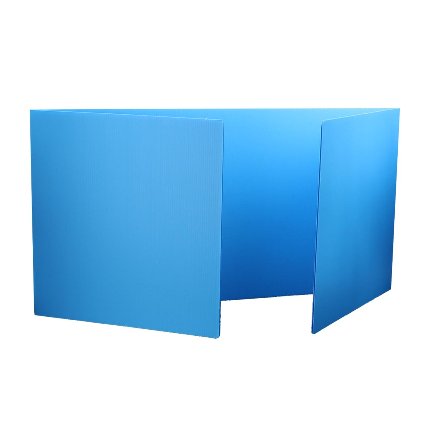 Blue Premium Corrugated Plastic Study Carrel, Pack of 12