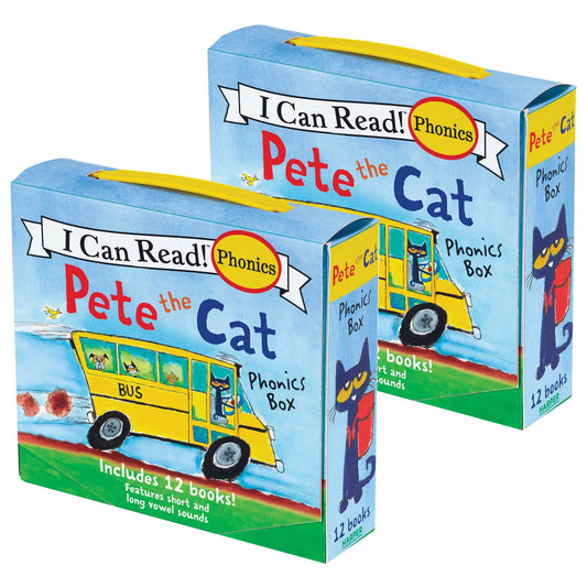 I Can Read!™ Pete the Cat Phonics Box, 12 Books Per Set, 2 Sets