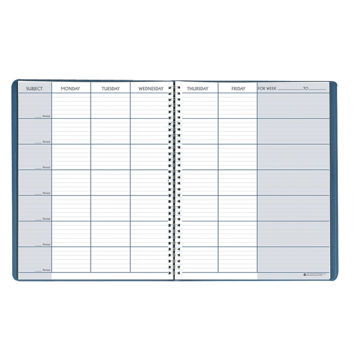 Teachers Planner, Blue, 8-1/2" x 11", Pack of 2