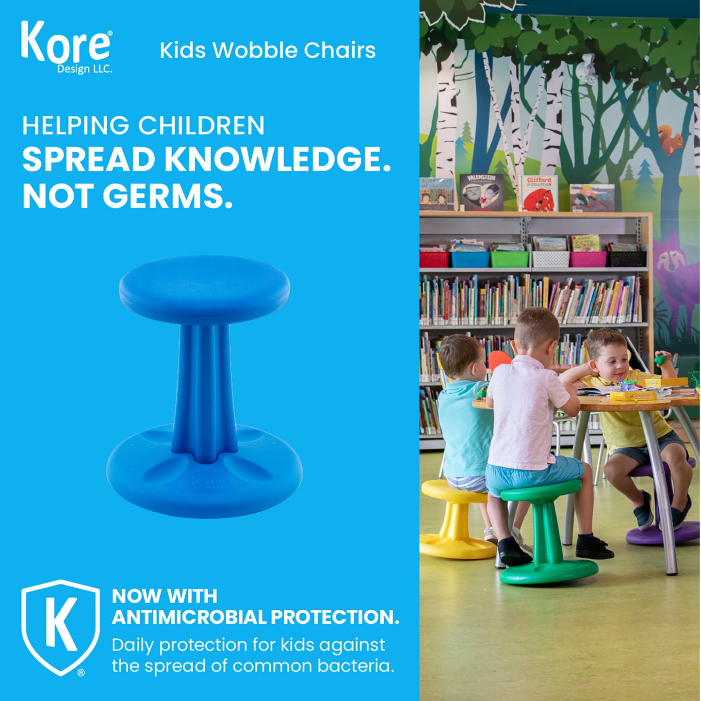 Kids Wobble Chair 14" Blue