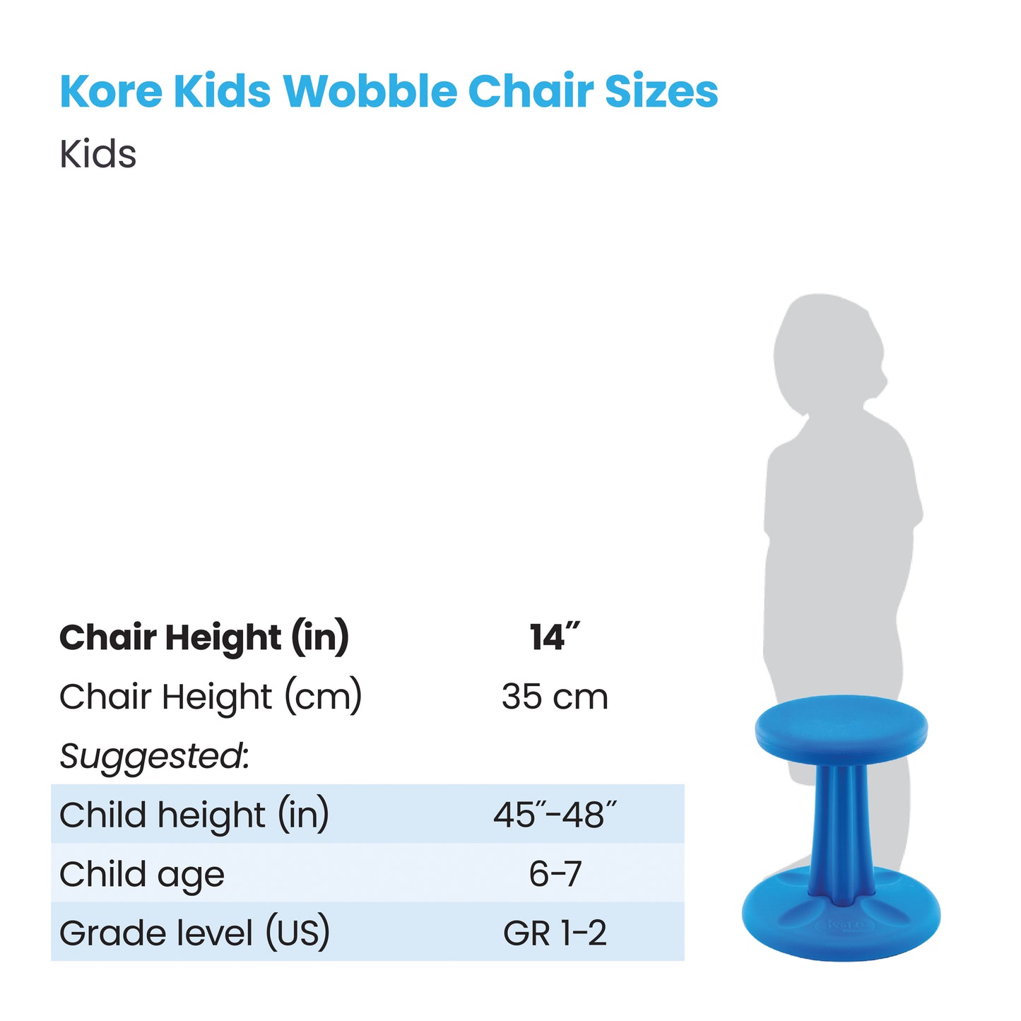 Kids Wobble Chair 14" Blue