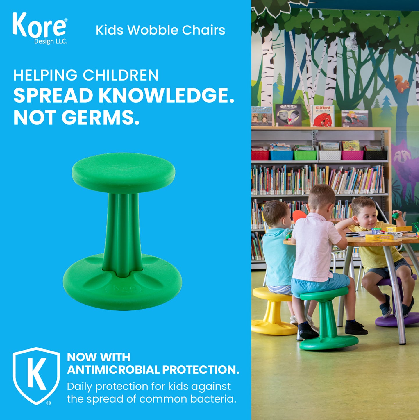 Kids Wobble Chair 14" Green