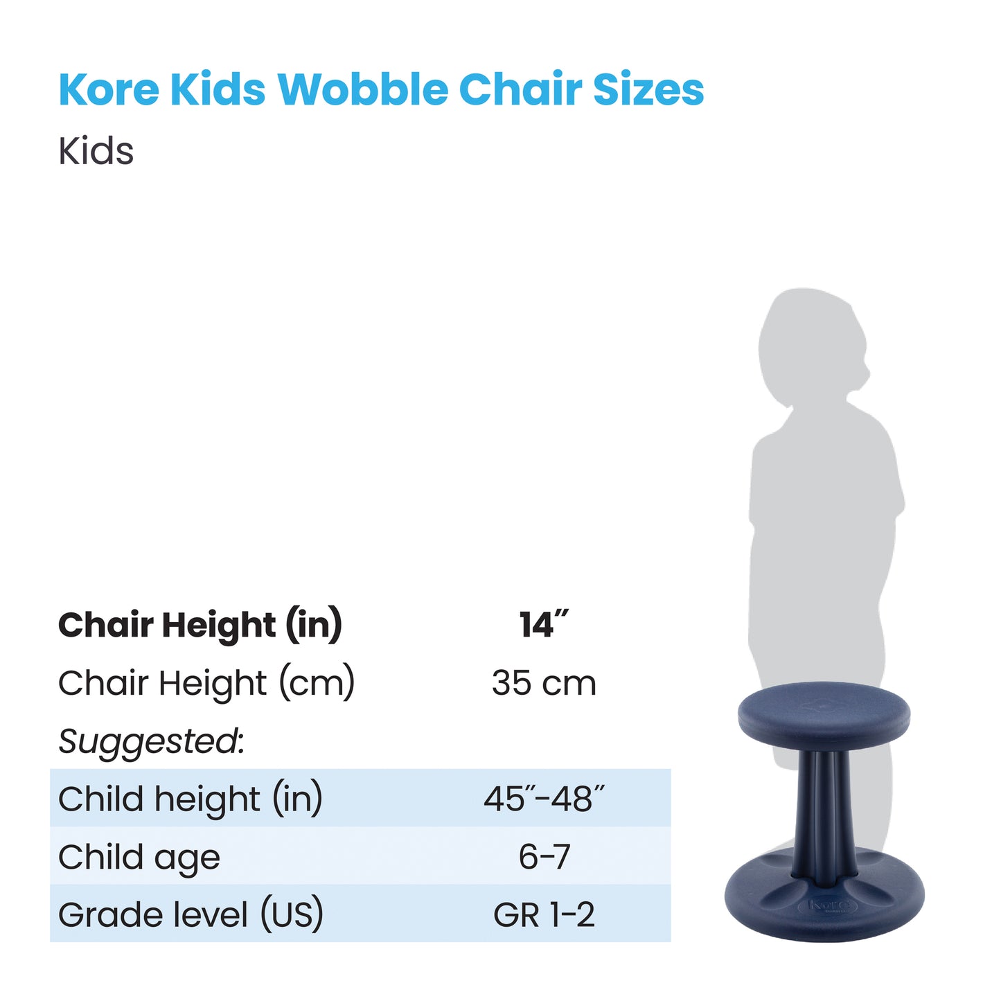 Kids Wobble Chair 14" Dark Blue