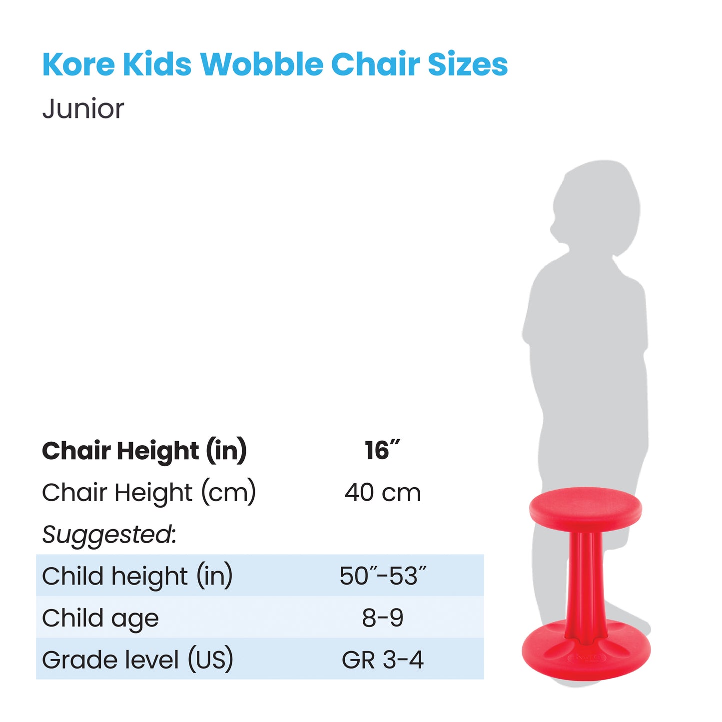 Junior Wobble Chair 16" Red