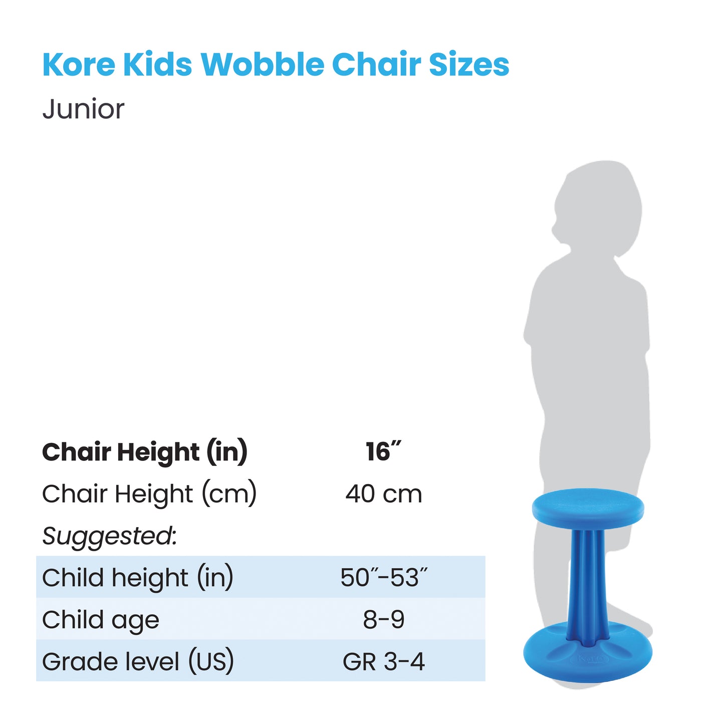 Junior Wobble Chair 16" Blue