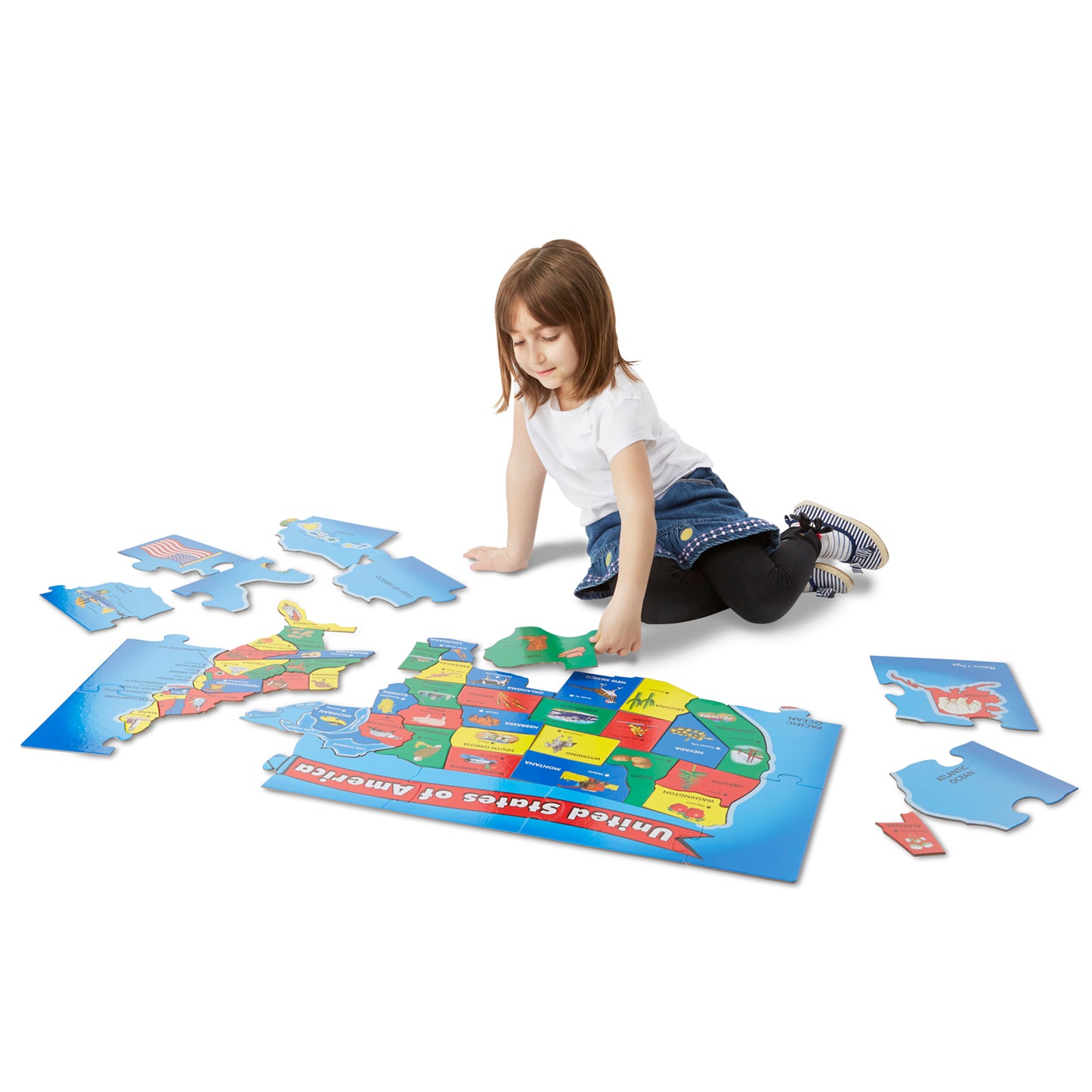 U.S.A. (United States) Map Floor Puzzle - 51 Pieces, Pack of 2