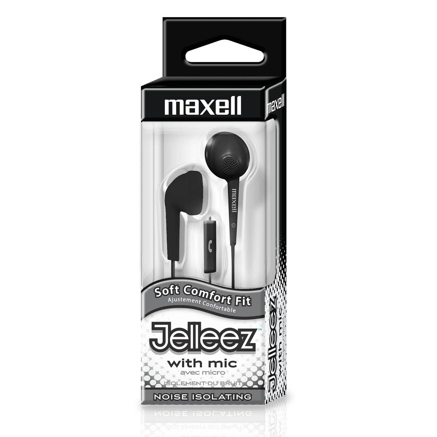 Jelleez Soft Earbuds with Mic - Black