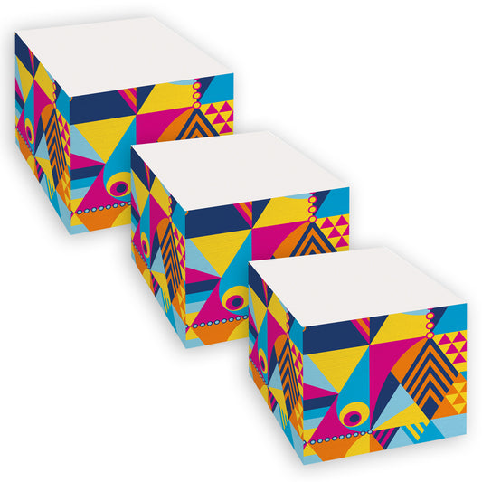 Notes Cube, Bright Colors, 3 in. x 3 in., 400 Sheets/Cube, Pack of 3