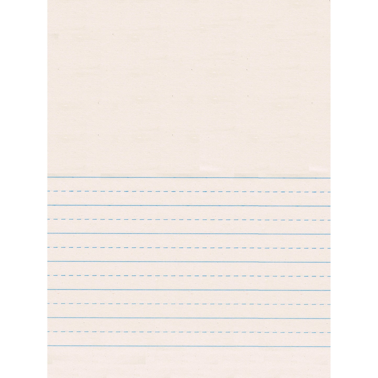 Newsprint Handwriting Paper, Picture Story, 7/8" x 7/16" Ruled Short, 9" x 12", 500 Sheets Per Pack, 2 Packs