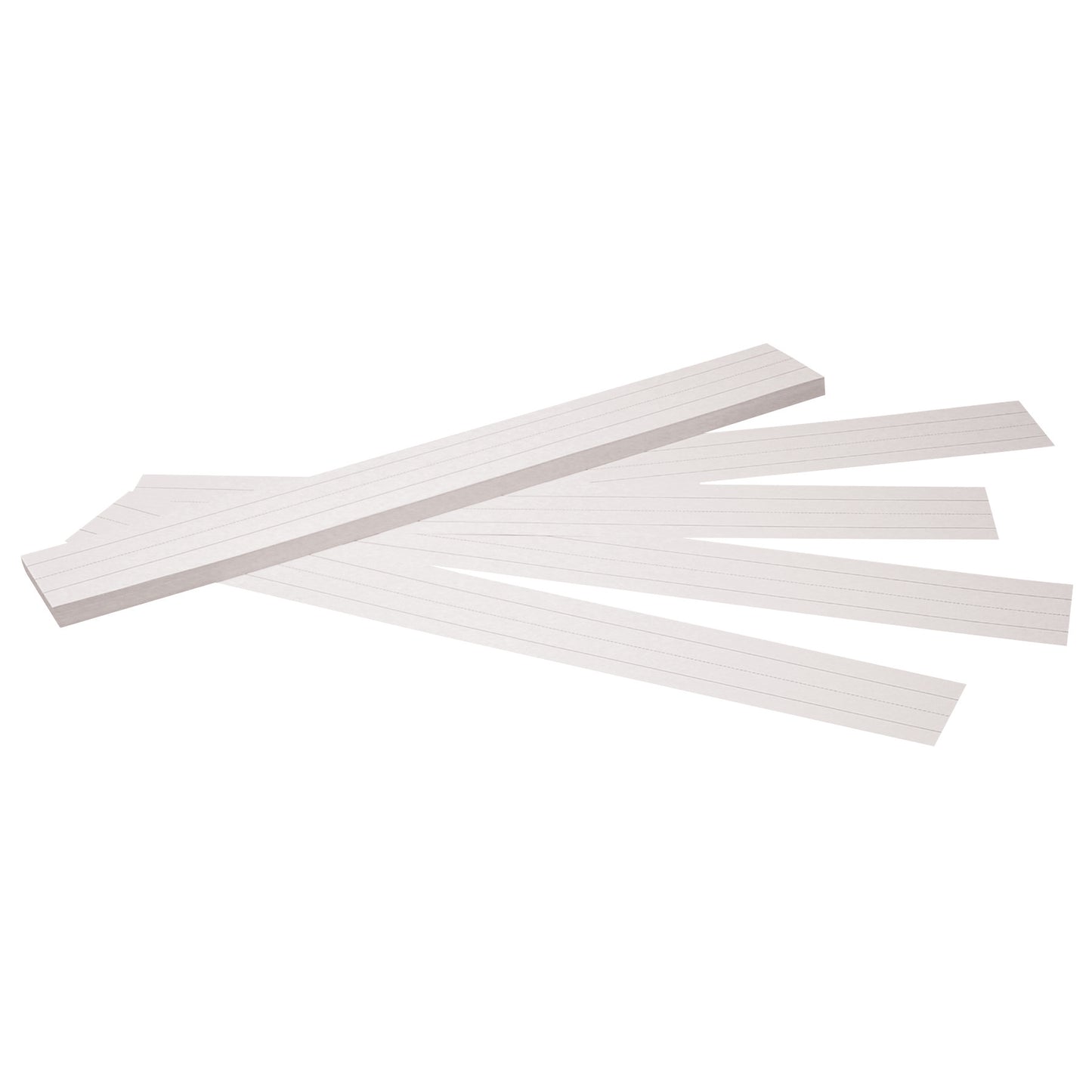 Sentence Strips, White, 1-1/2" Ruled, 3" x 24", 100 Strips Per Pack, 6 Packs