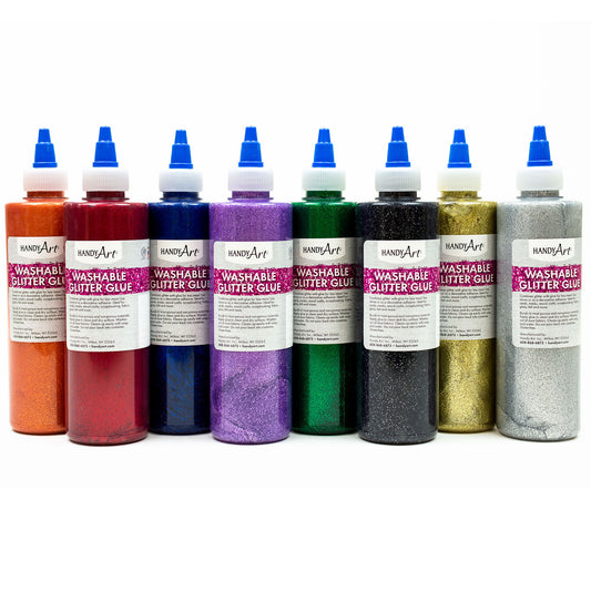 Glitter Glue, 8 oz, Set of 8