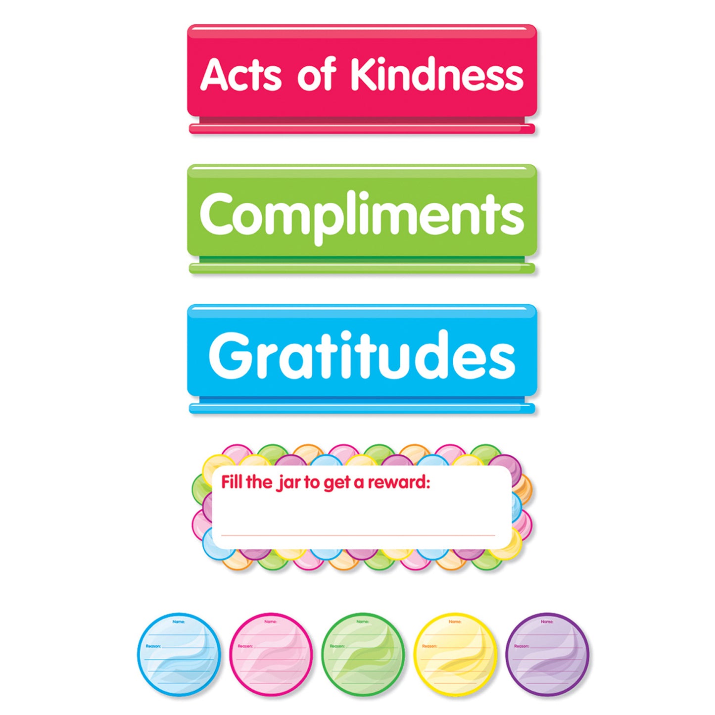 Kindness & Gratitude Jar Bulletin Board Set