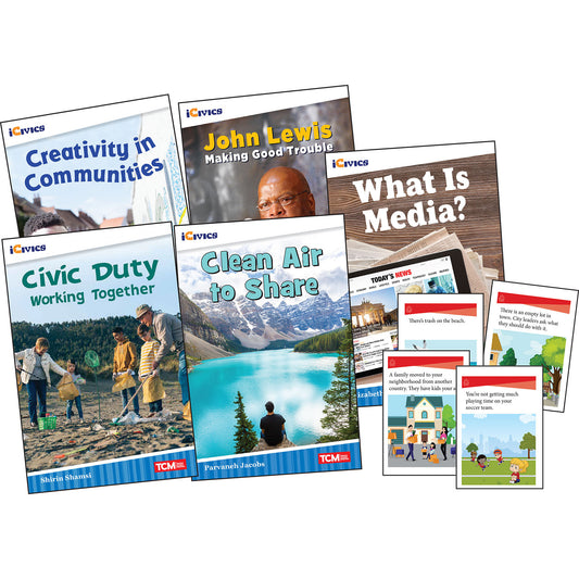 iCivics Grade 3: Community & Social Awareness 5-Book Set + Game Cards