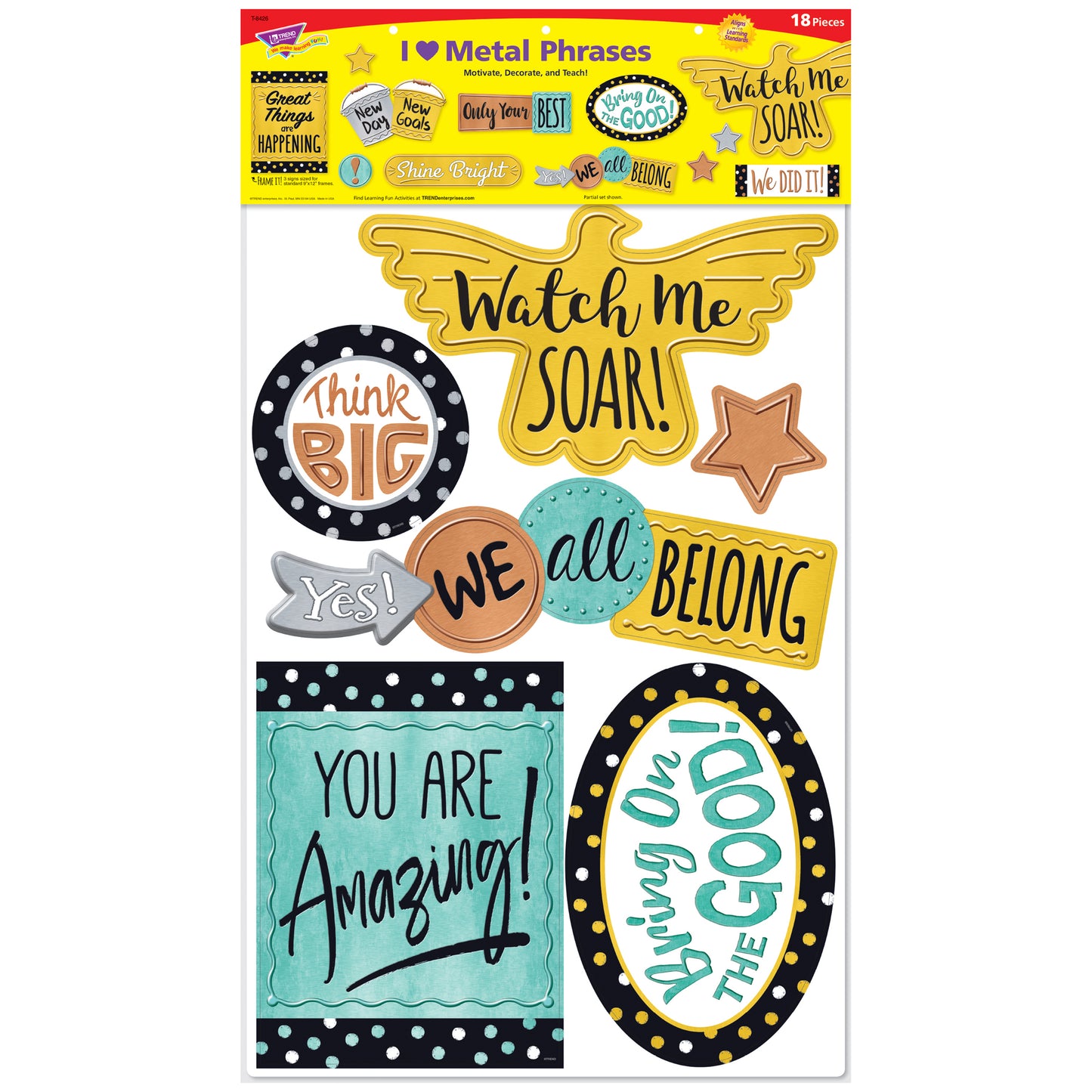 I ♥ Metal Phrases Bulletin Board Set