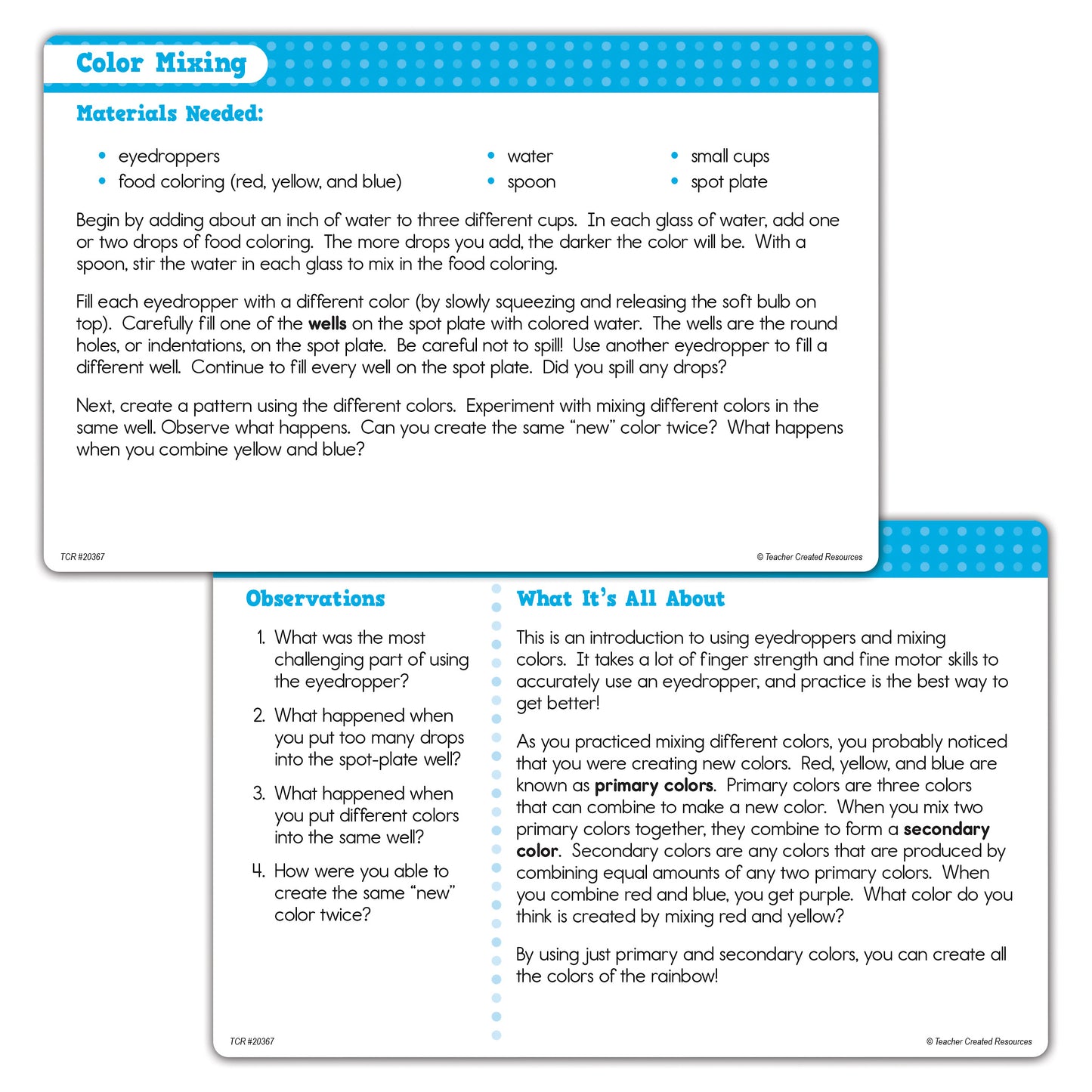 Up-Close Science: Eyedroppers & Spot Plates Activity Set, 2 Sets