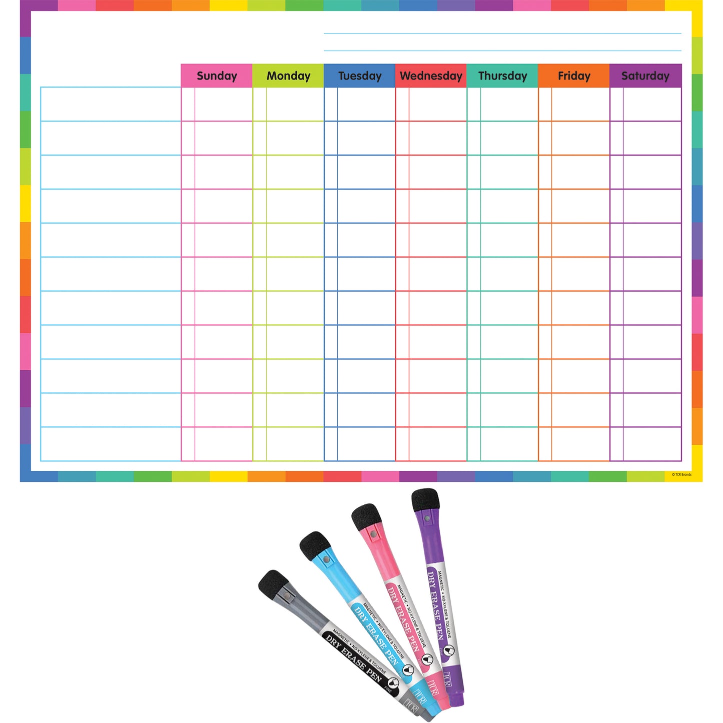 Colorful Dry Erase Magnetic Task Chart