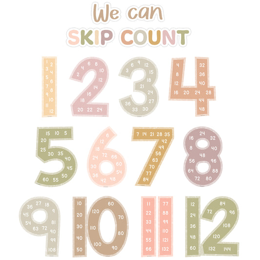 Terrazzo Tones Skip Counting/Multiples Jumbo Numbers Bulletin Board Set, 17 Pieces