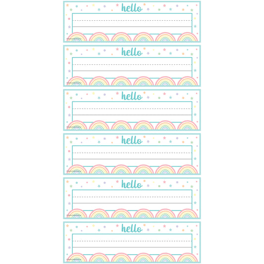 Pastel Pop Flat Name Plates, 36 Per Pack, 6 Packs