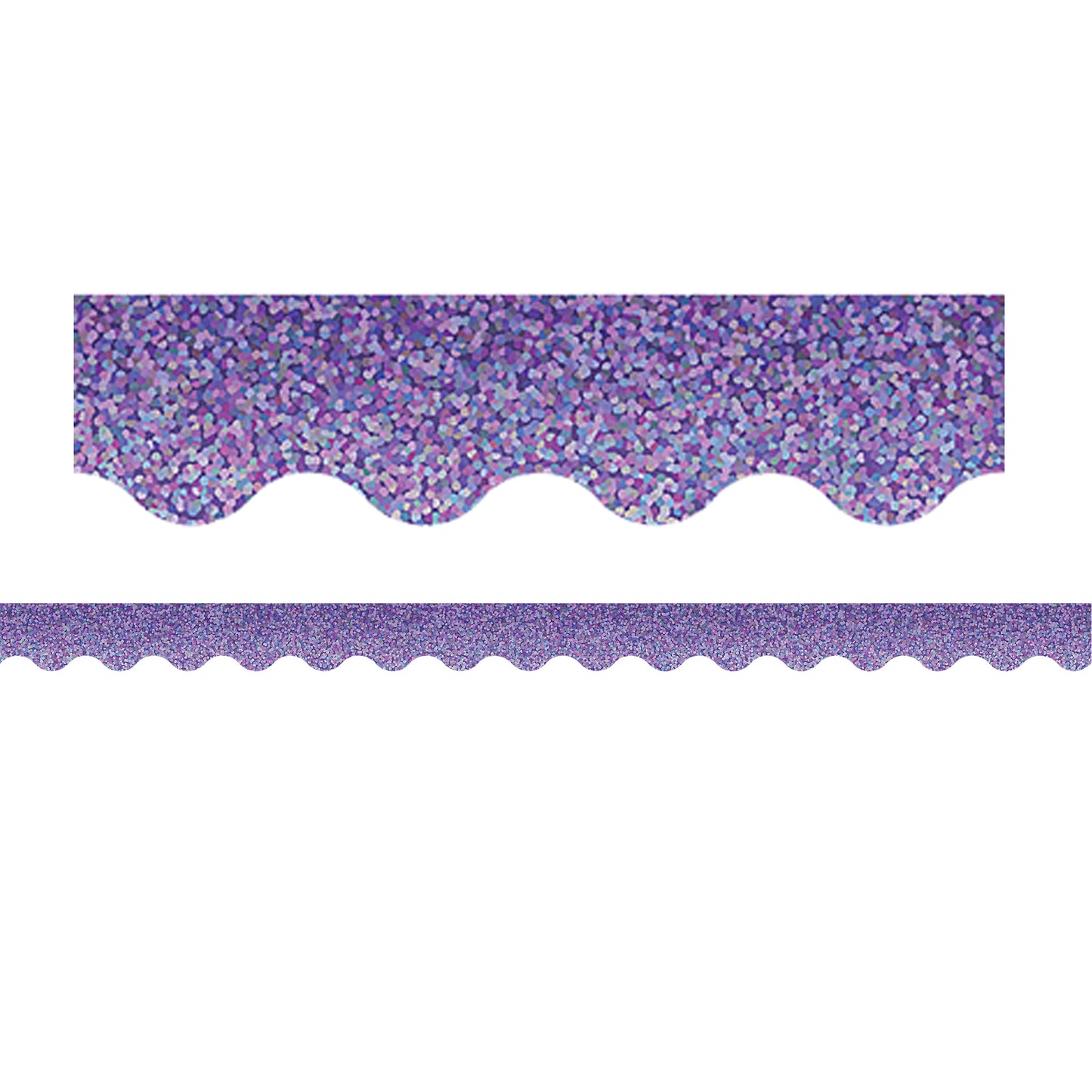 Purple Sparkle Scalloped Border Trim, 35 Feet Per Pack, 6 Packs