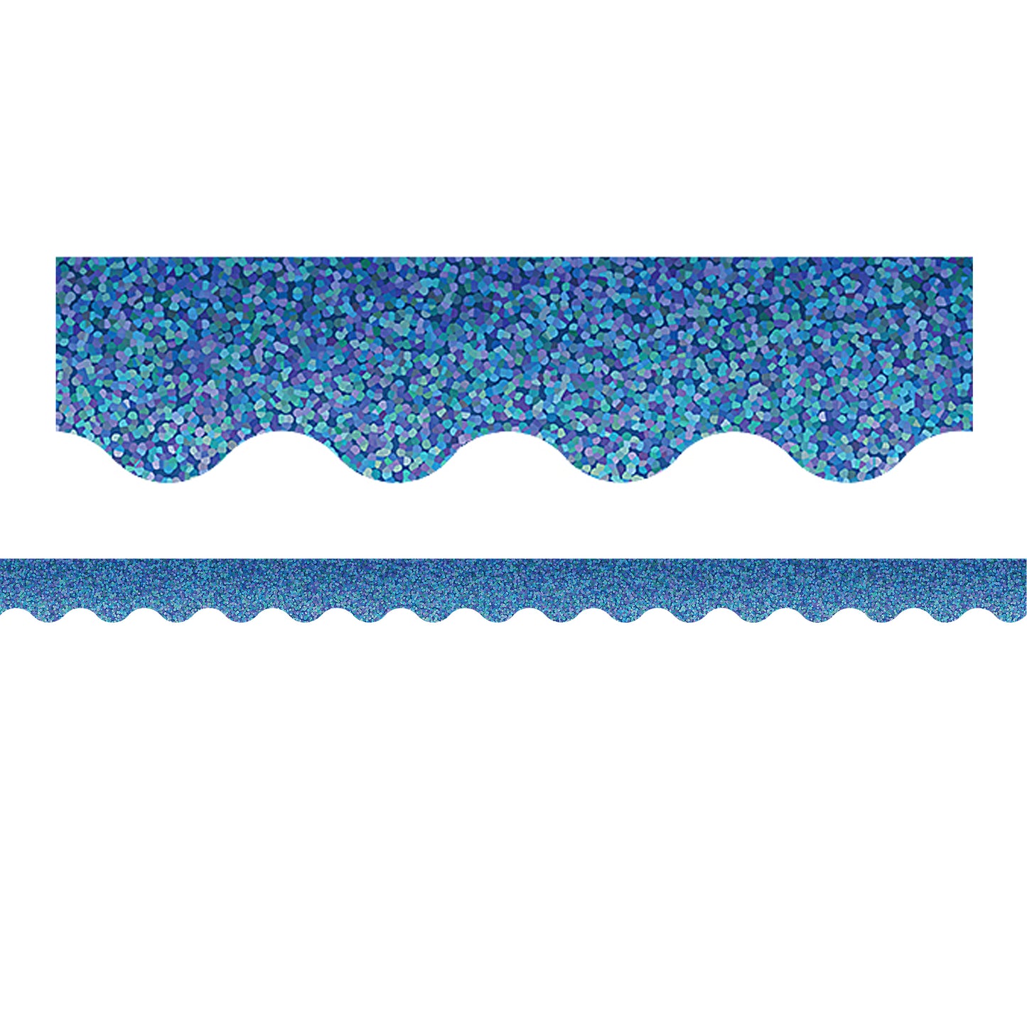 Blue Sparkle Scalloped Border Trim, 35 Feet Per Pack, 6 Packs