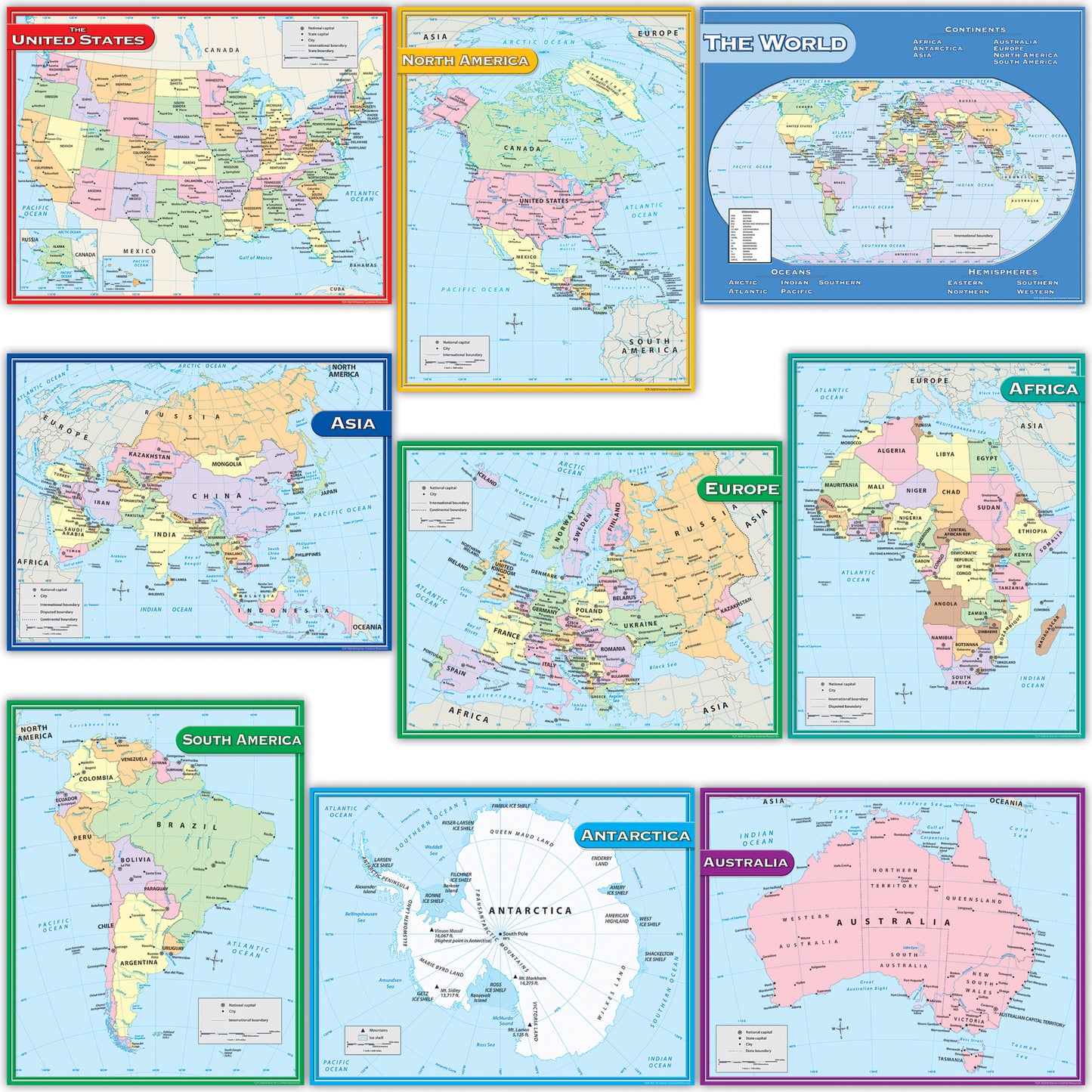 Map Charts Set, Set of 9